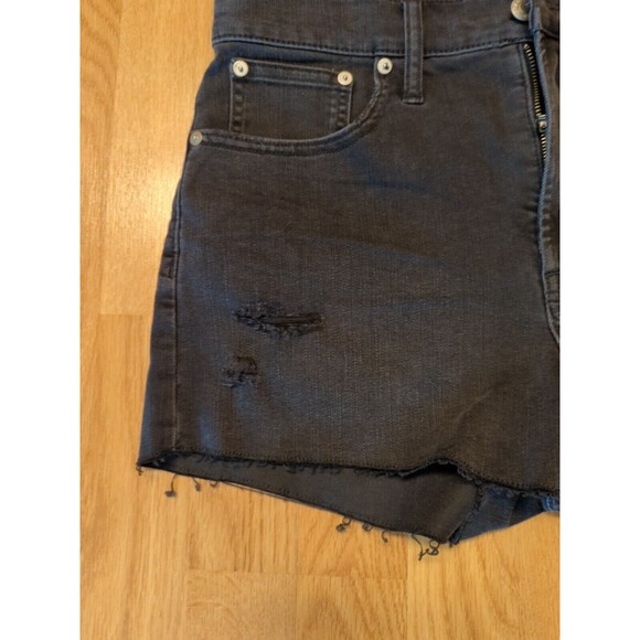 Madewell Shorts Womens 29 Black The Perfect Jean Denim Distressed High Rise - Picture 5 of 12